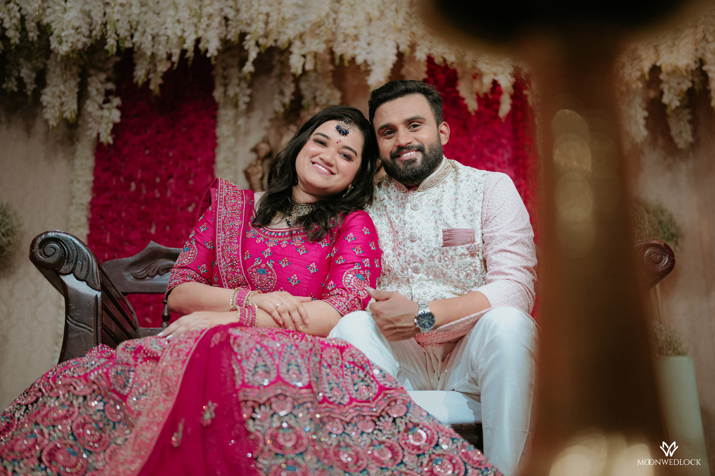 Rings of Promise: The Jewel-Toned Saga of Aparna and Sreejith's Hindu Engagement