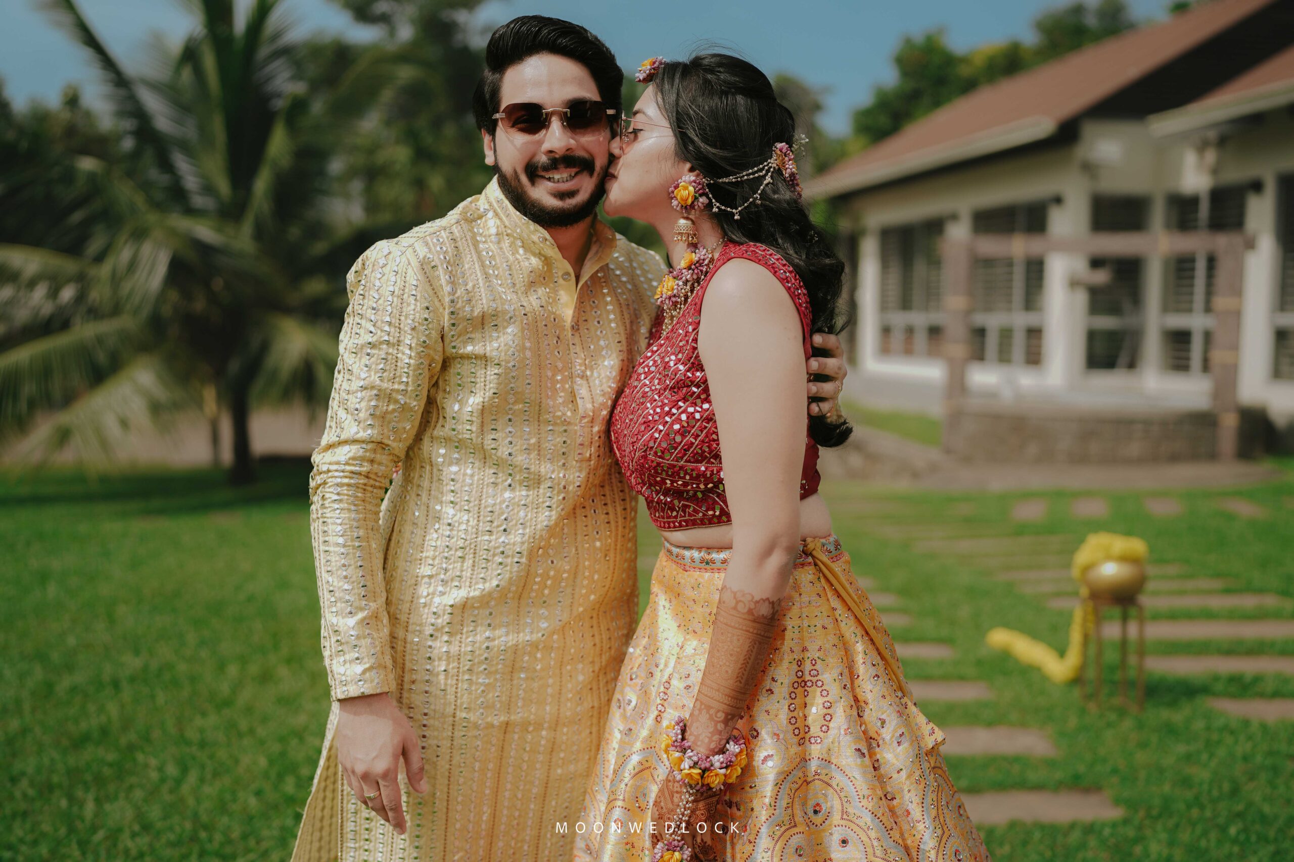 Radiant Joy: Athira and Nidhin's Haldi Celebration